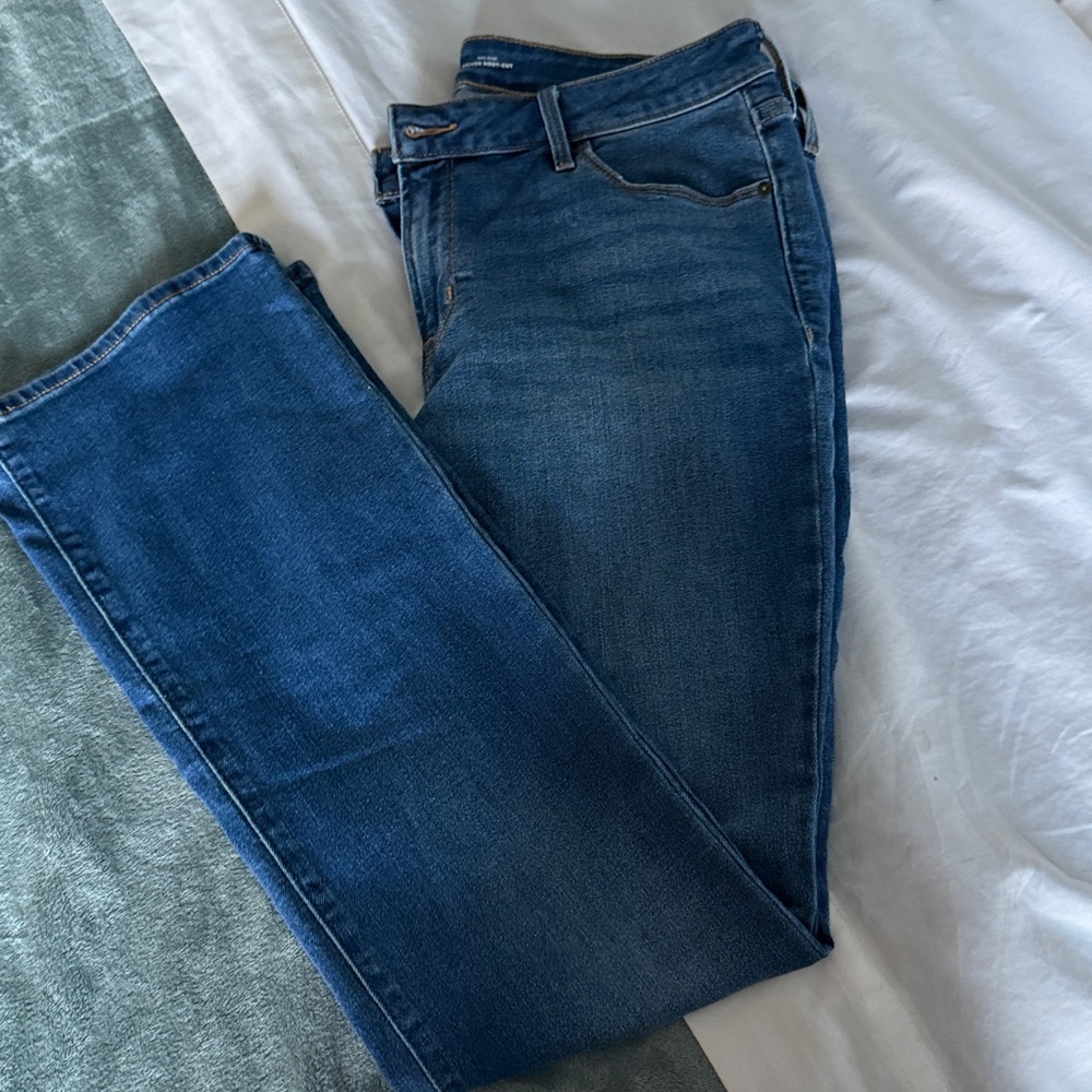Old Navy Mid-Rise Boot-Cut Blue Jeans